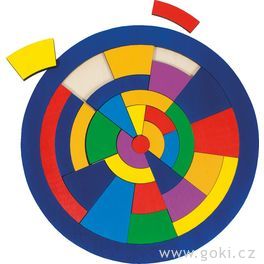 Kulaté puzzle na desce – Barvy, 29 dílů