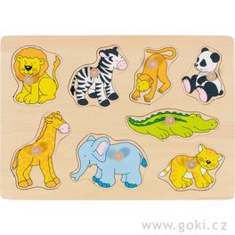 Puzzle s dřevěnými úchytkami – Zoo