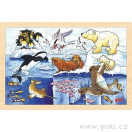 Puzzle na desce – Polární zvířata, 24 díly