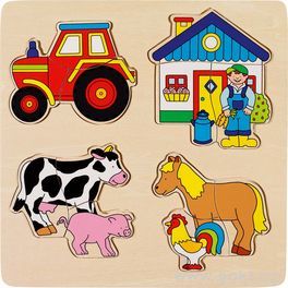 Dřevěné puzzle na desce – Statek
