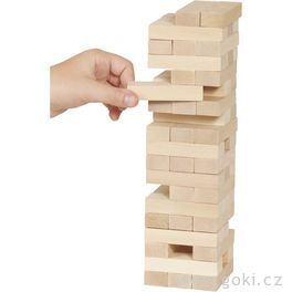 Zábavná hra – Dřevěná věž Jenga natur , 51 dílů