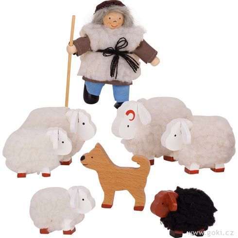 Panenky do domečku – bača s ovečkami - Goki