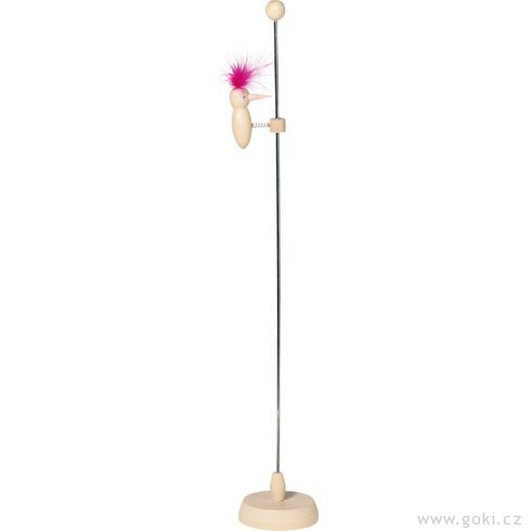 Datel na tyči s růžovým chocholem - Goki